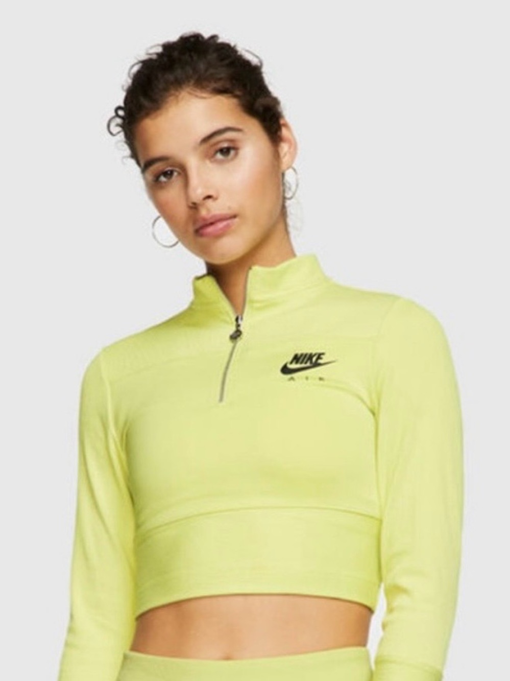 Nike Women’s Neon Lime Cropped Half-Zip Top